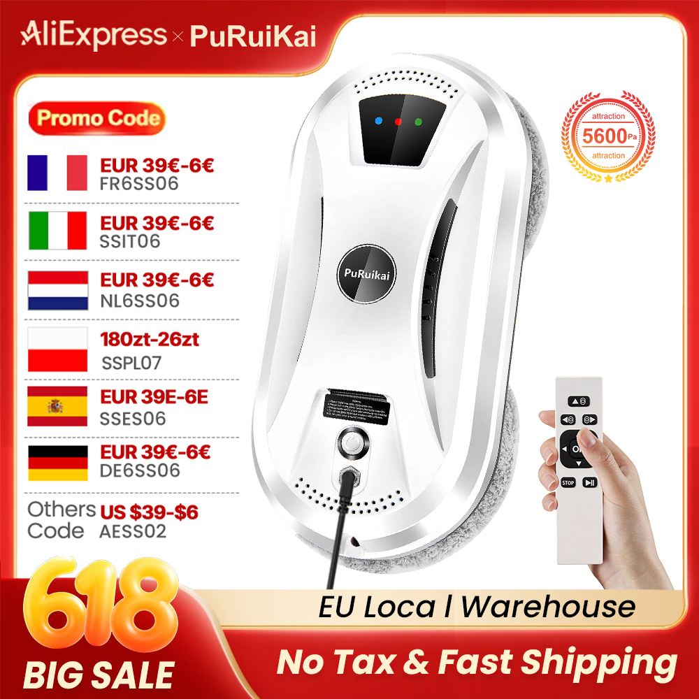 Glass Cleaner Streak - PuRuiKai AI Window Cleaning Robot Smart