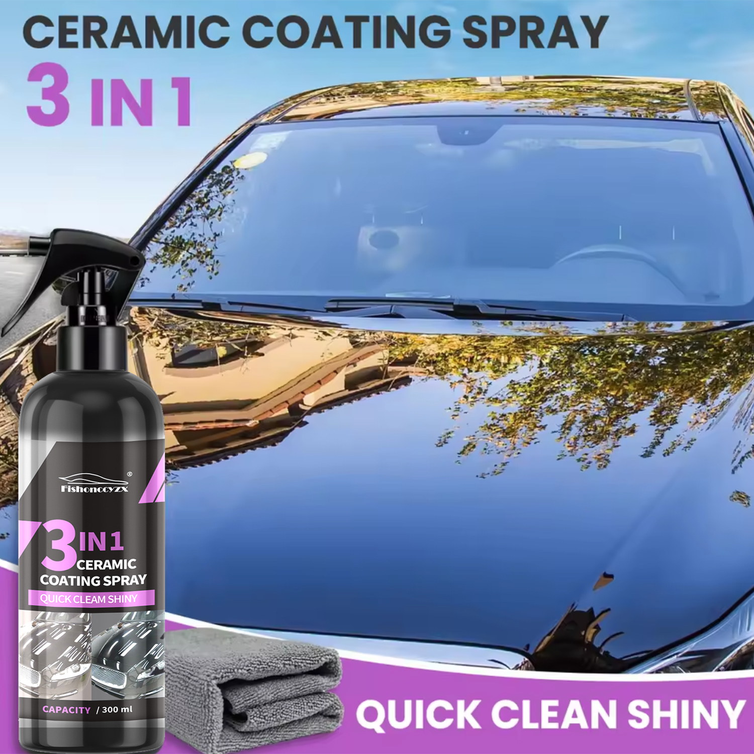 Car Wax Ceramic Coating - 3 in 1 Car Ceramic Liquid