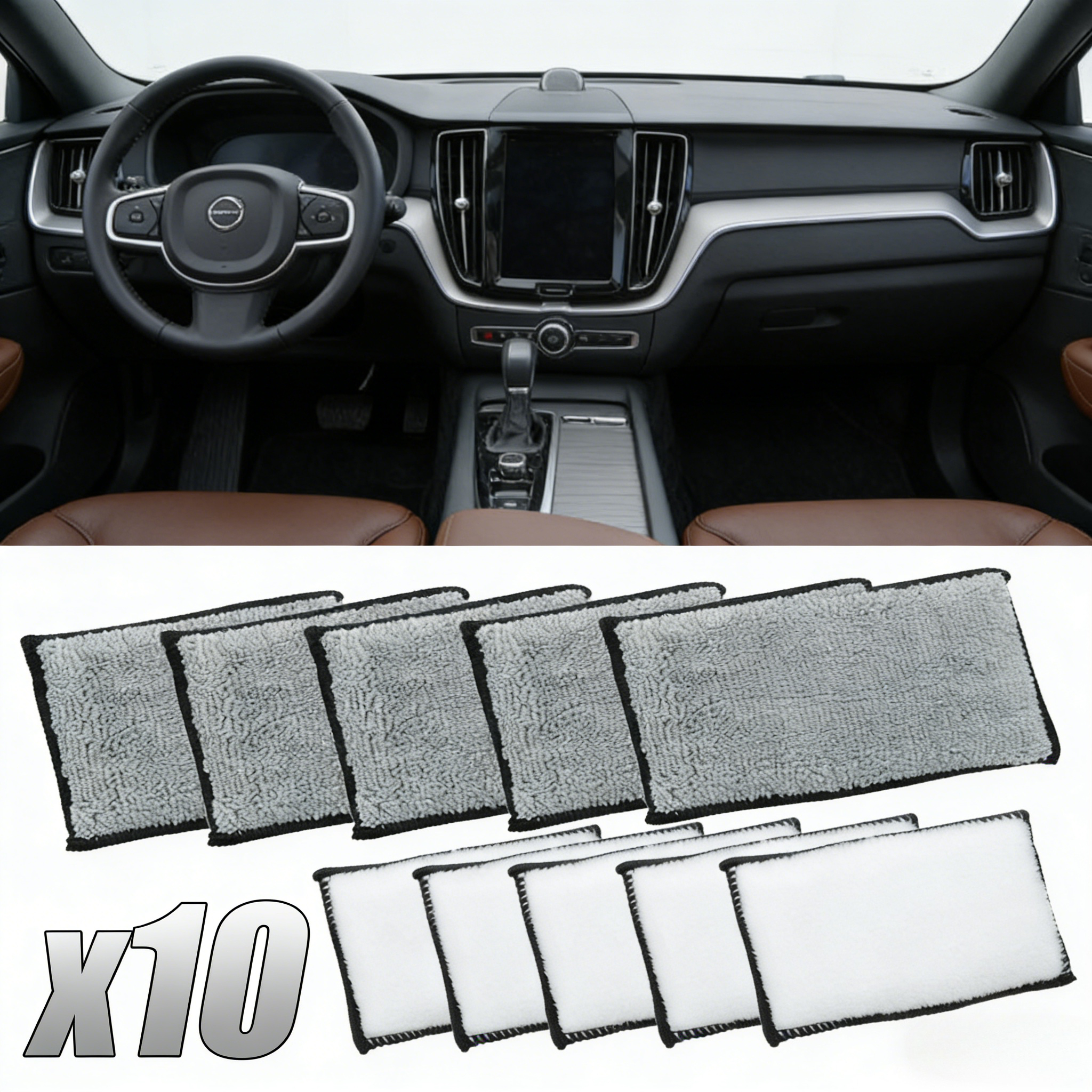 10Pcs Soft Double-Side Microfi - Leather Cleaner Interior recensie en prijs
