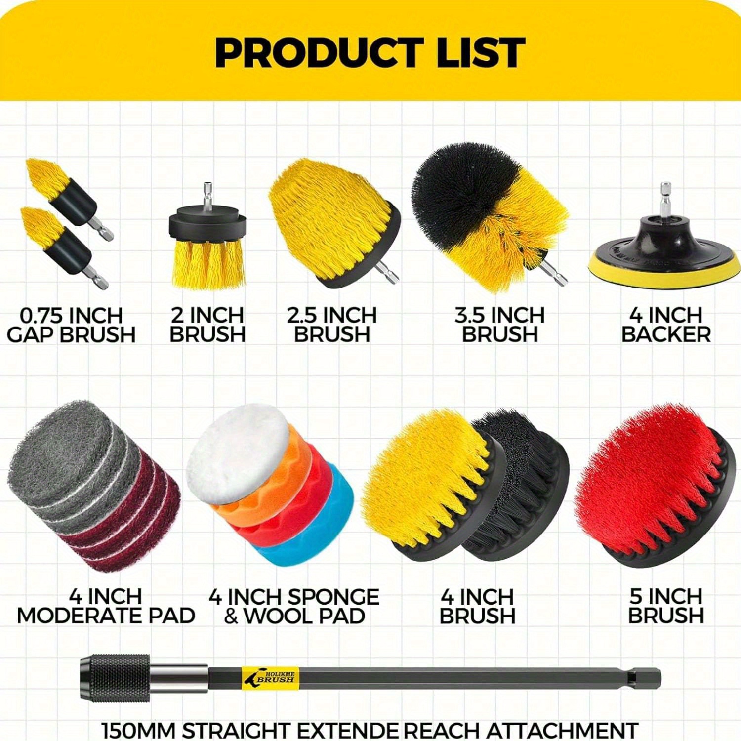 20Pack Drill Brush Attachments - Car Cleaning Brush recensie en prijs