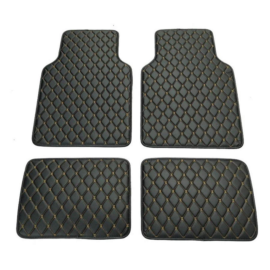 4pcs PU Leather Black Car Floo - Leather Cleaner Interior recensie en prijs