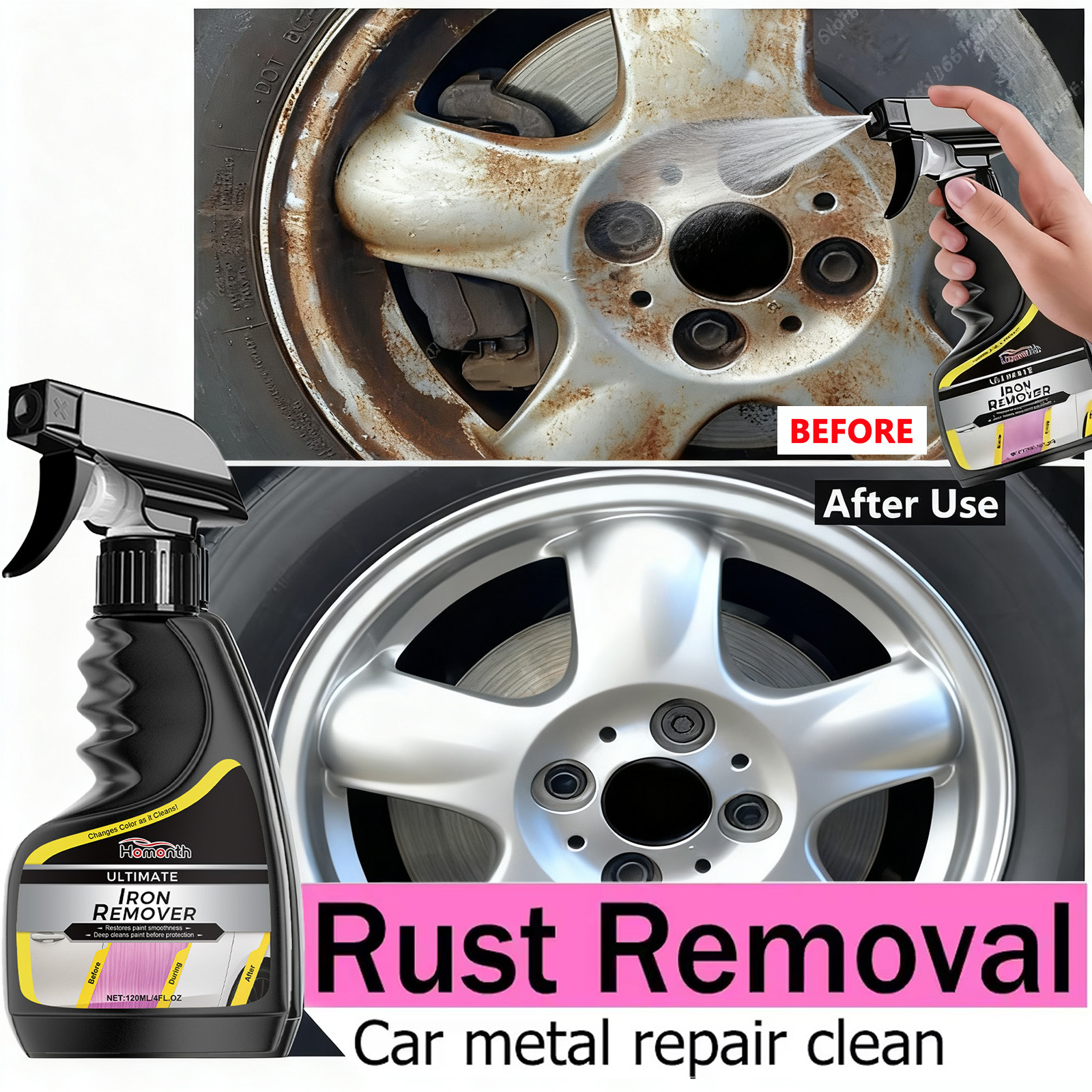 Car Wheel Cleaner Rust Remover - Wheel Cleaner Alloy recensie en prijs